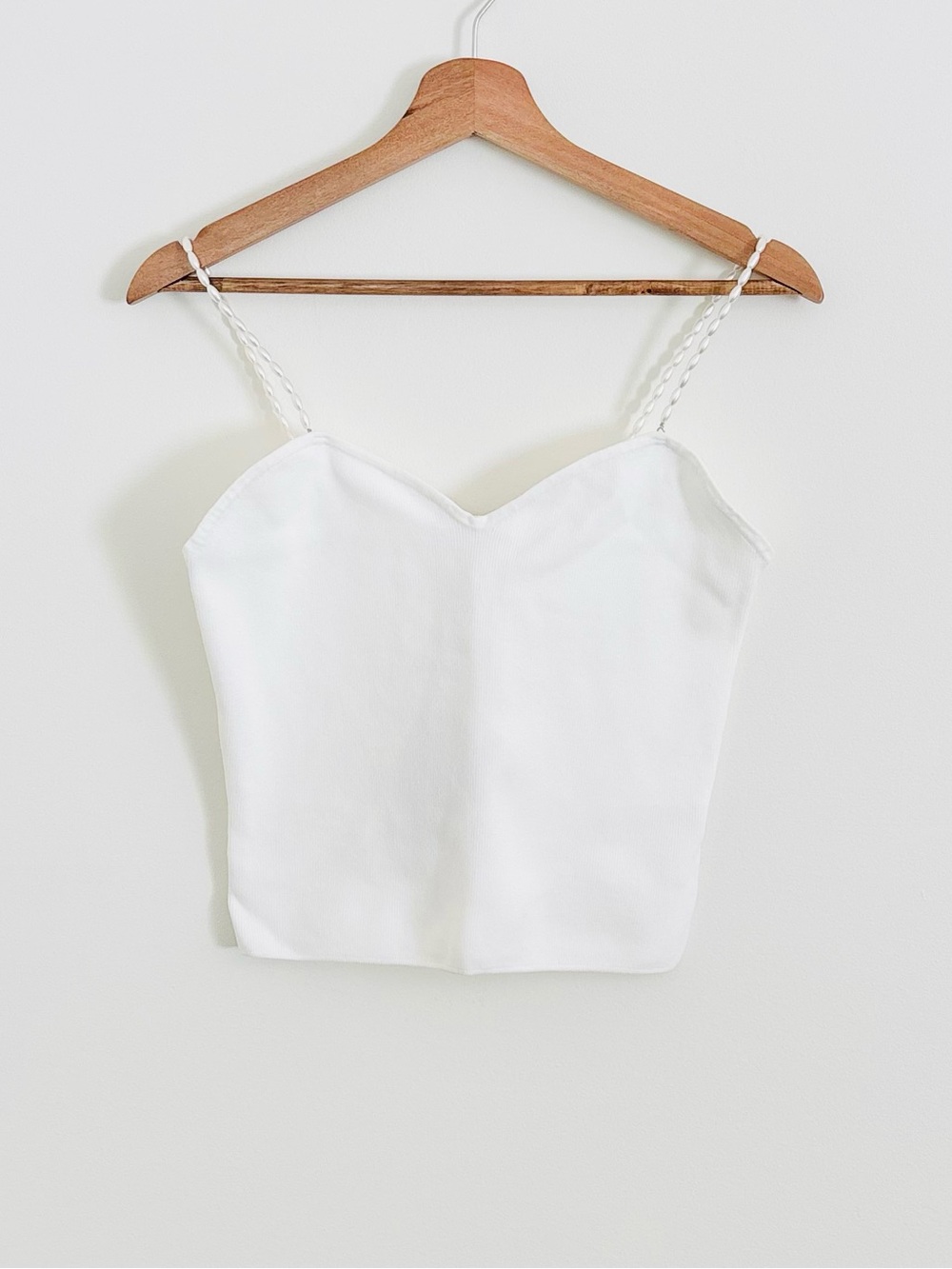 NWT Bailey 44 Knit Tank with Mother of Pearl Beaded Straps in White